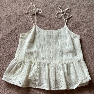 White Bar III Peplum Tank top